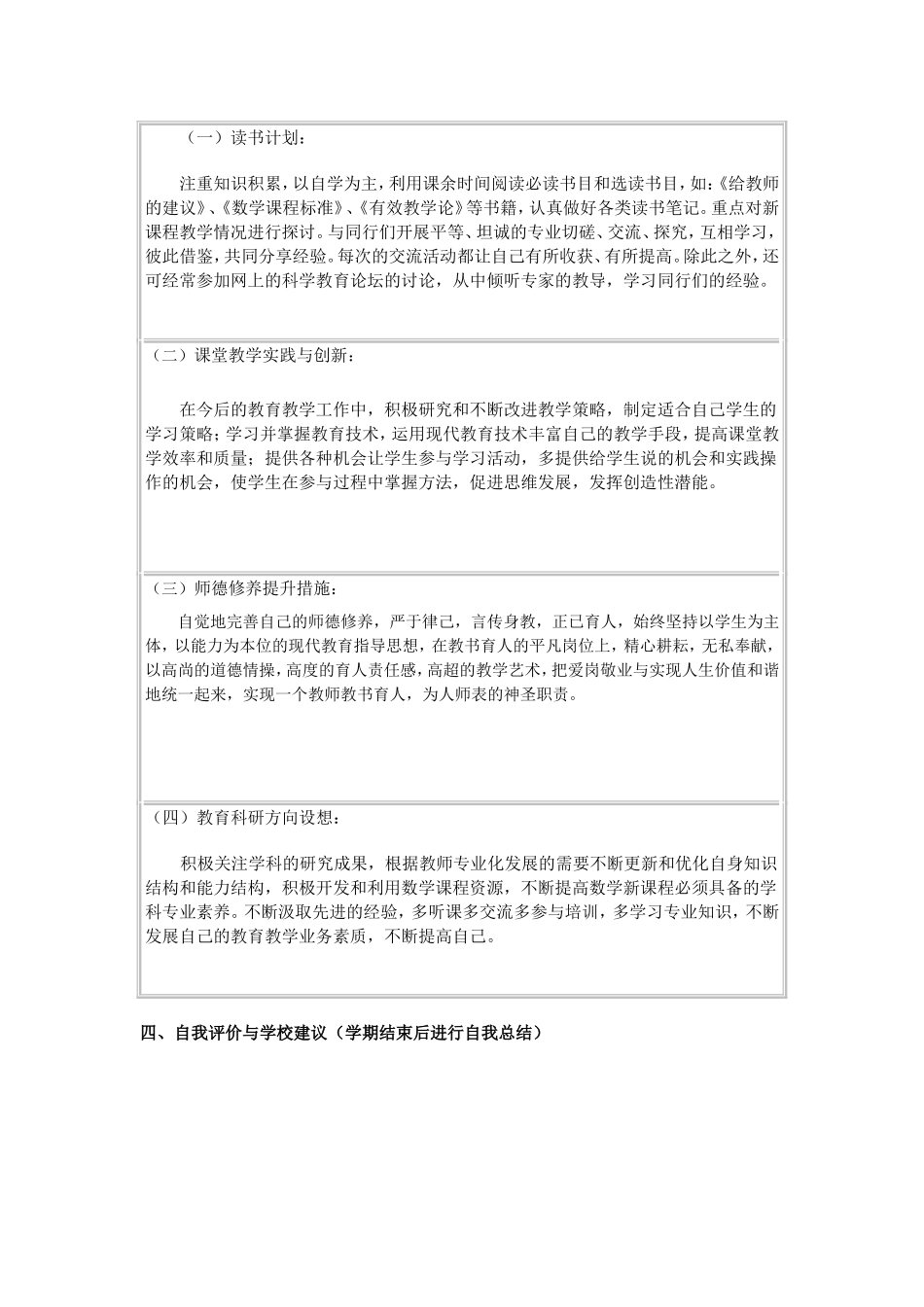 教师个人专业发展规划表_第3页