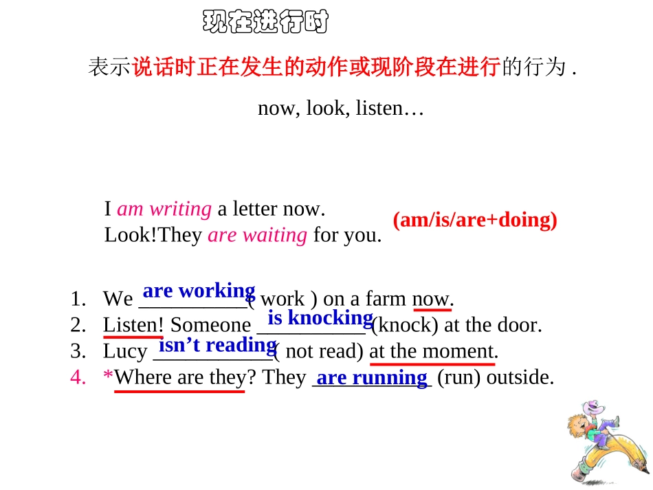 初中现在进行时复习课件_第3页