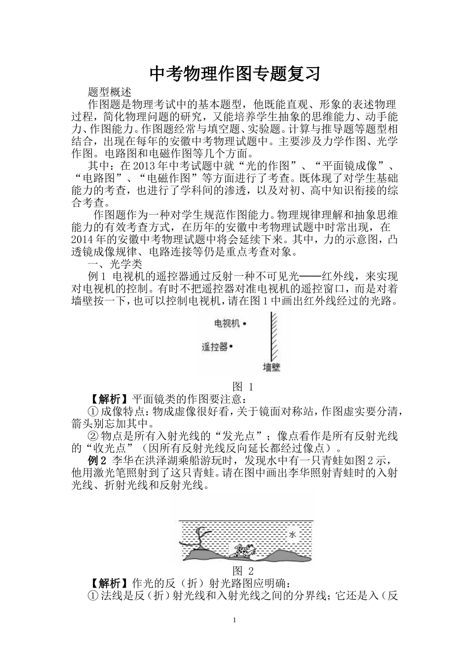 中考物理作图专题复习_第1页