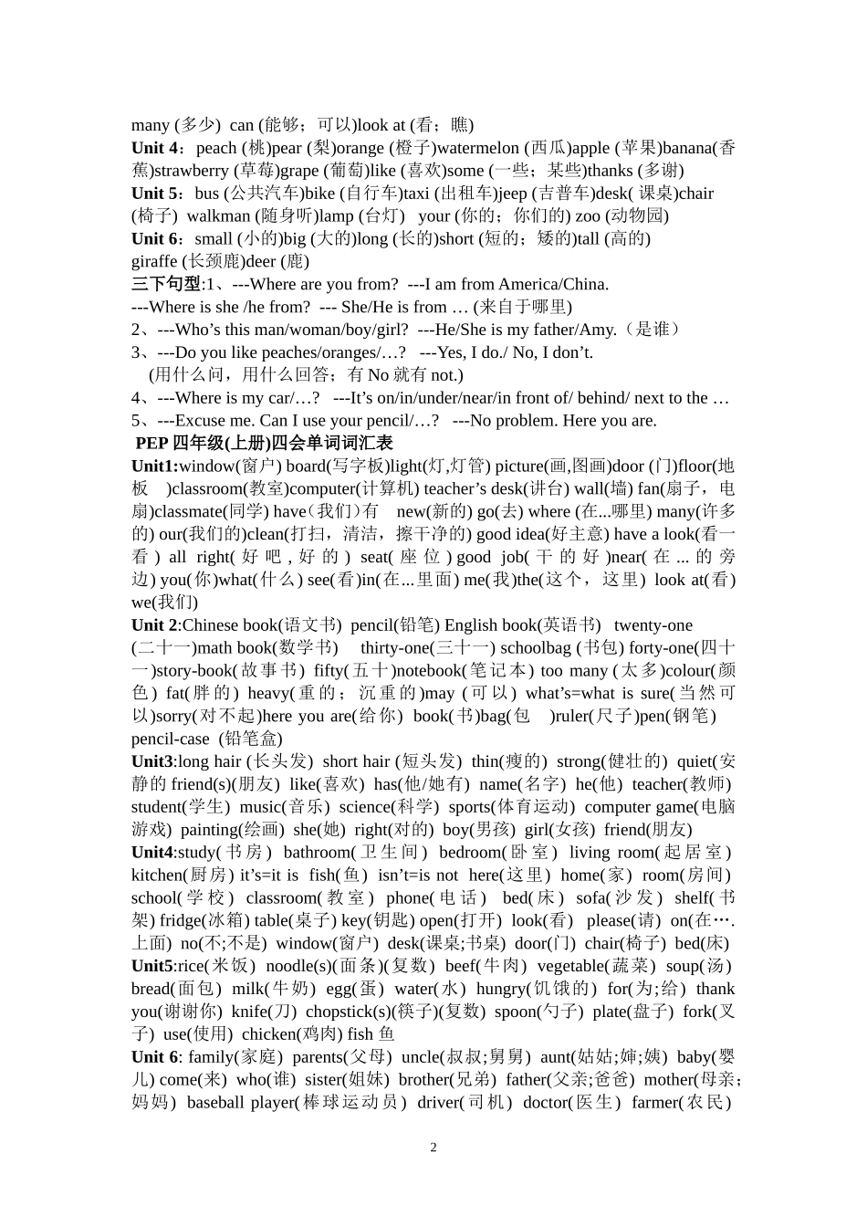 单词与句型汇总_第2页