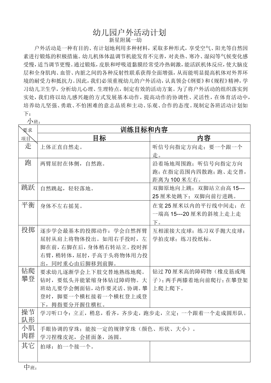 新星附属一幼户外活动规划_第1页