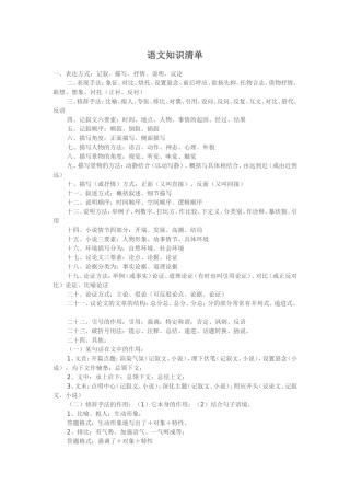 语文知识清单