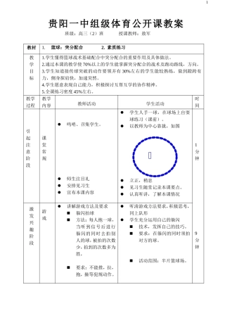 高中篮球突分配合