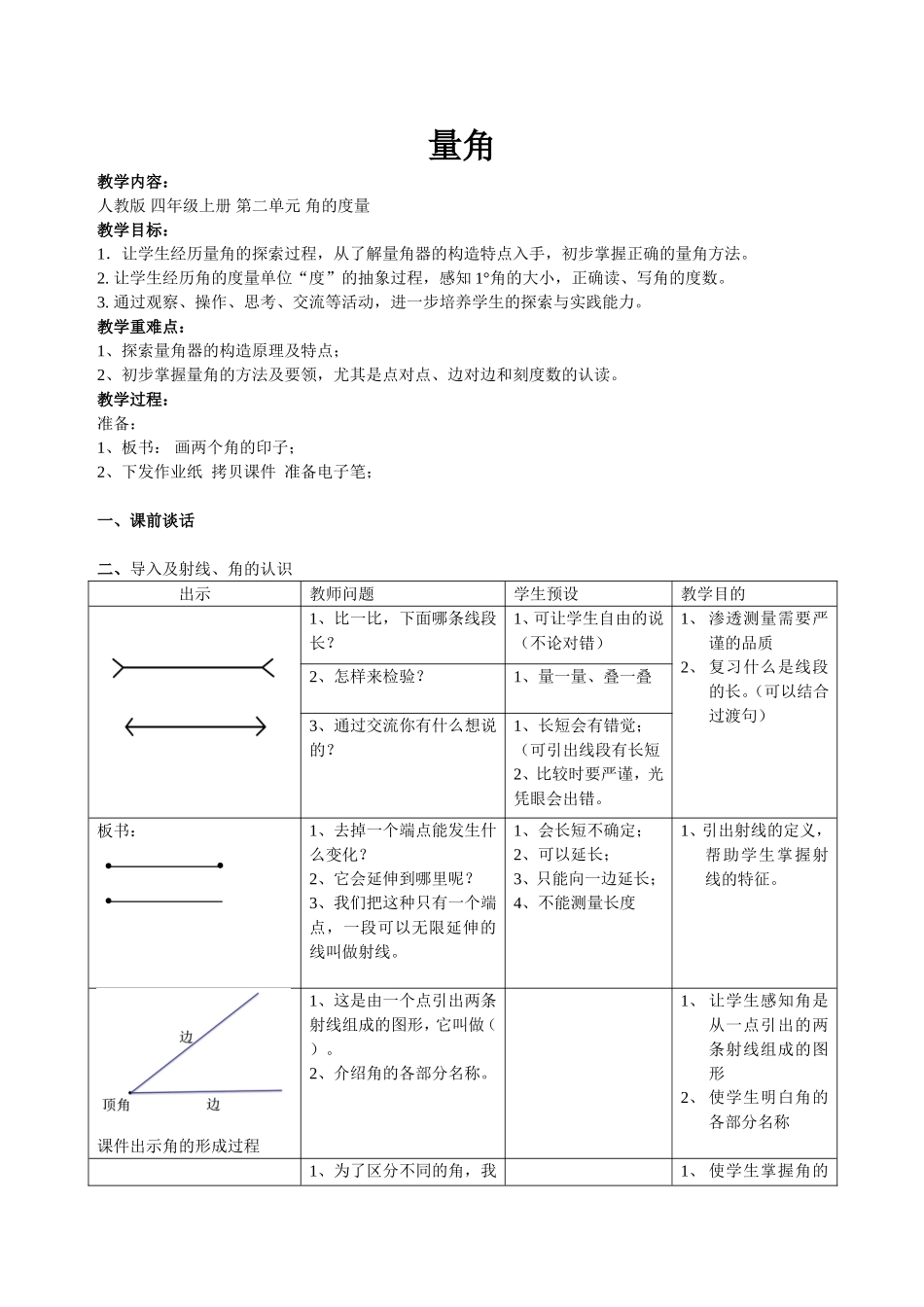（中小学精品）角的度量教学设计_第1页