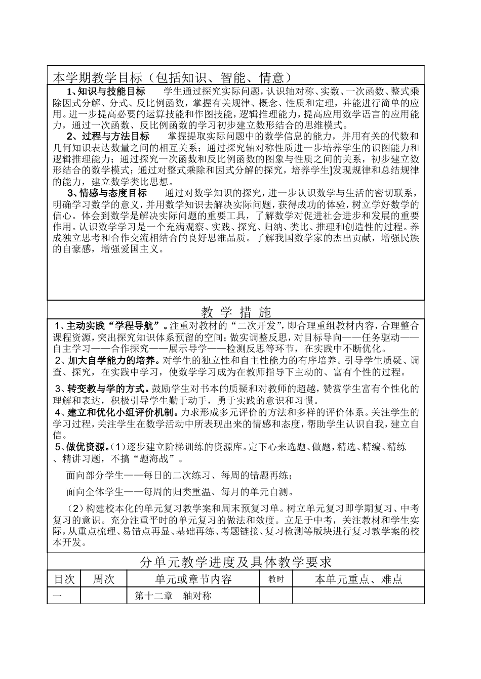 八年级数学计划MicrosoftWord文档_第3页