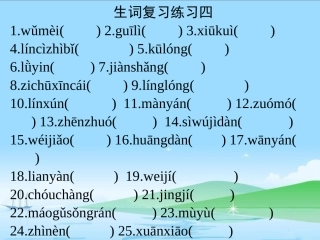 生词复习练习四
