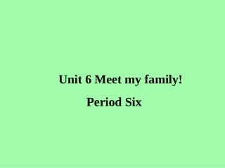Meetmyfamilyperiodsix课件