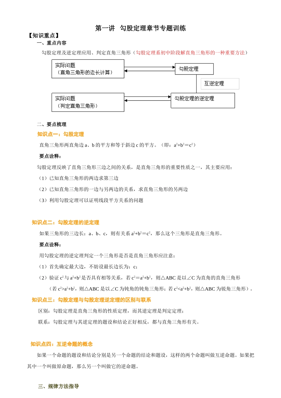 勾股定理章节专题训练_第1页