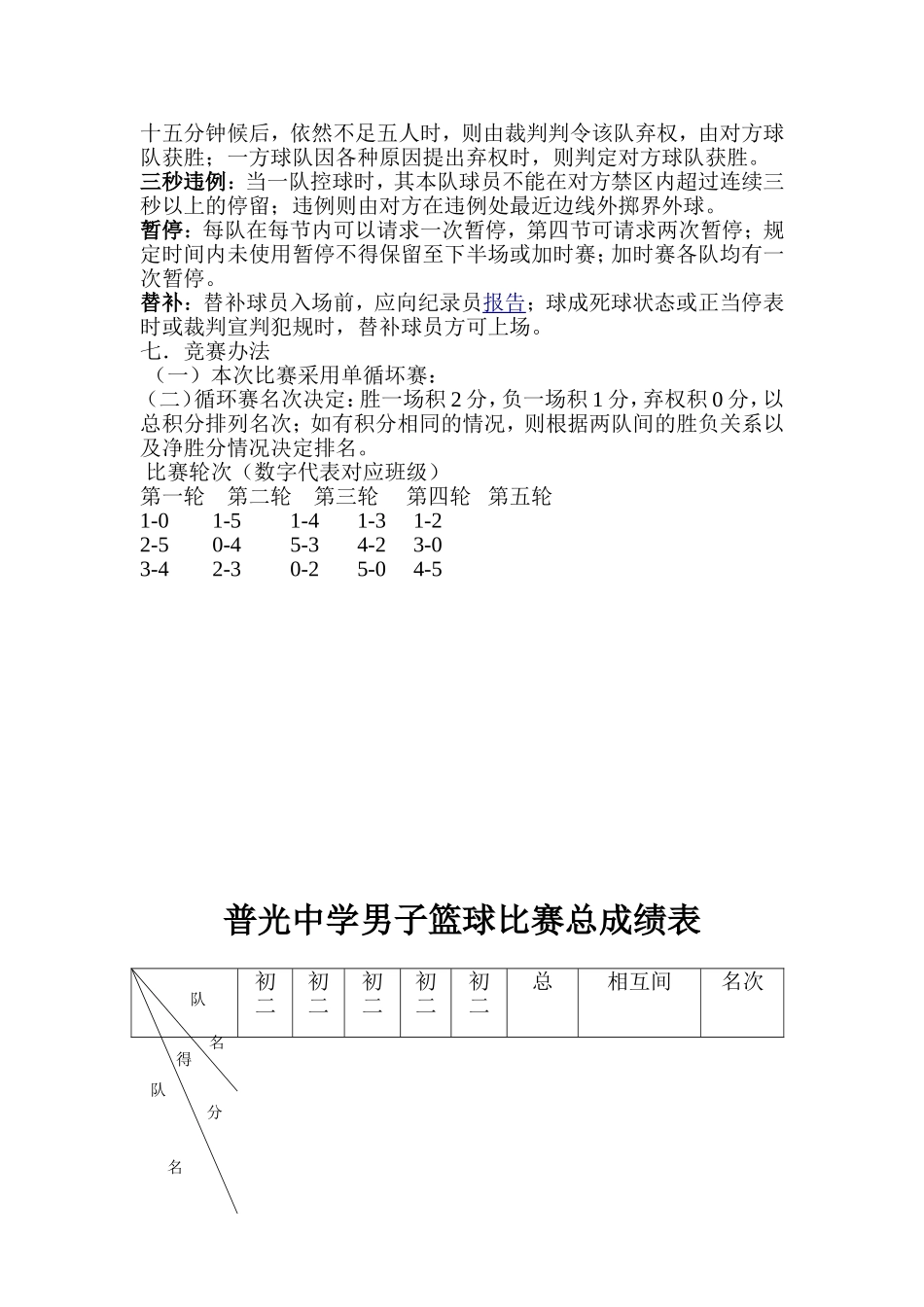 普光中学篮球比赛规程_第2页