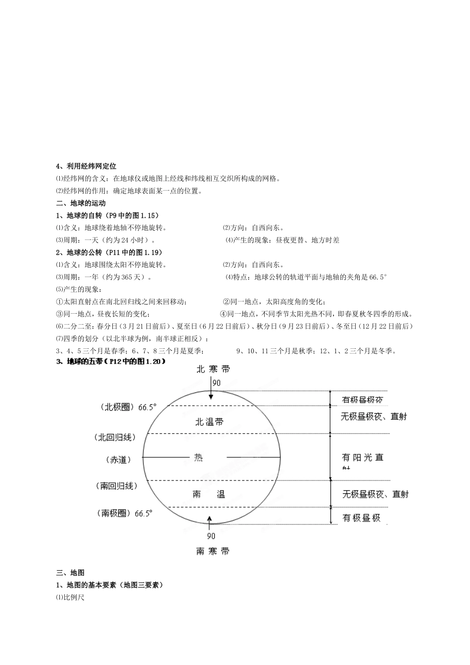 人教版七年级地理—地球和地图知识点汇总_第2页