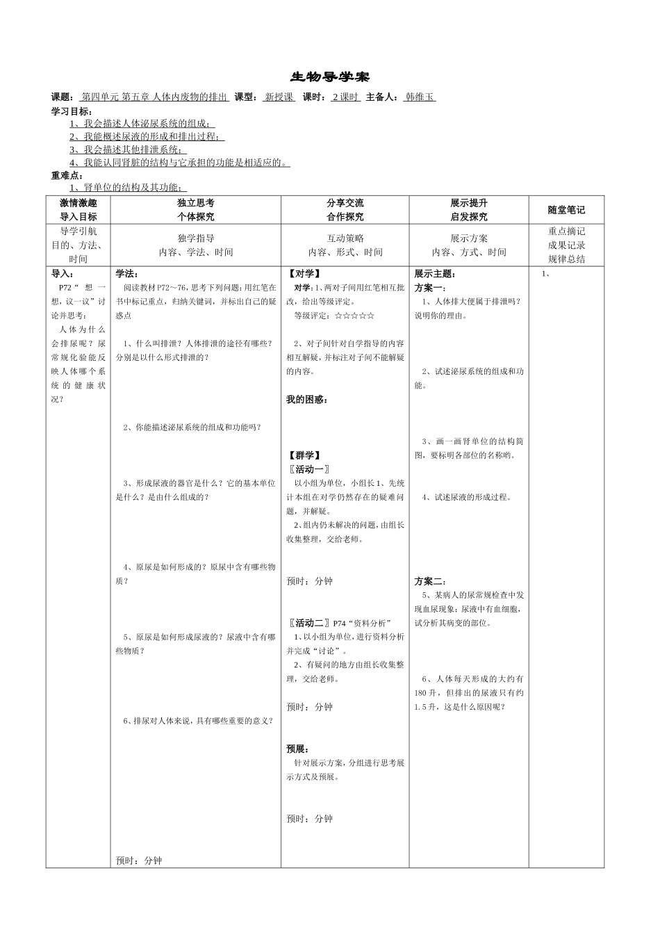 人体内废物的排出（许雪松）_第1页