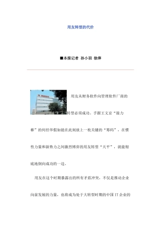 用友转型的代价分析