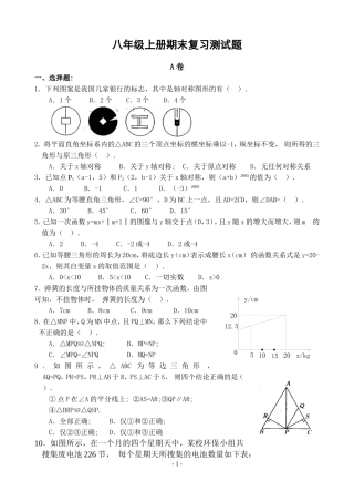 八年级上册期末复习测试题(AB卷,含答案)-