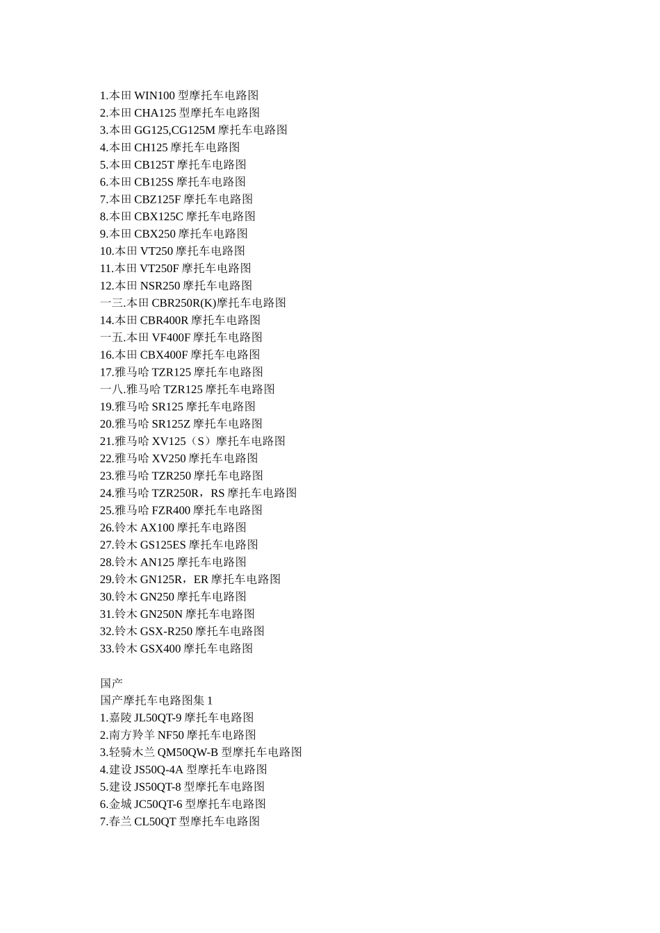 种进口国产摩托车电路图_第1页