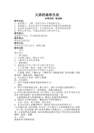 父亲的退休生活教案