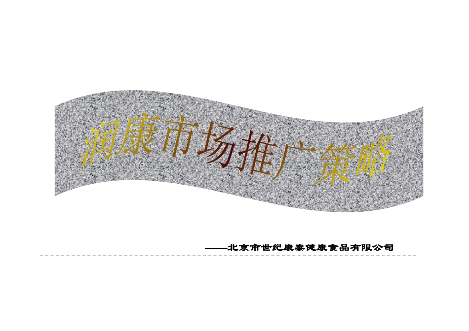 润康市场推广策略研究报告_第1页