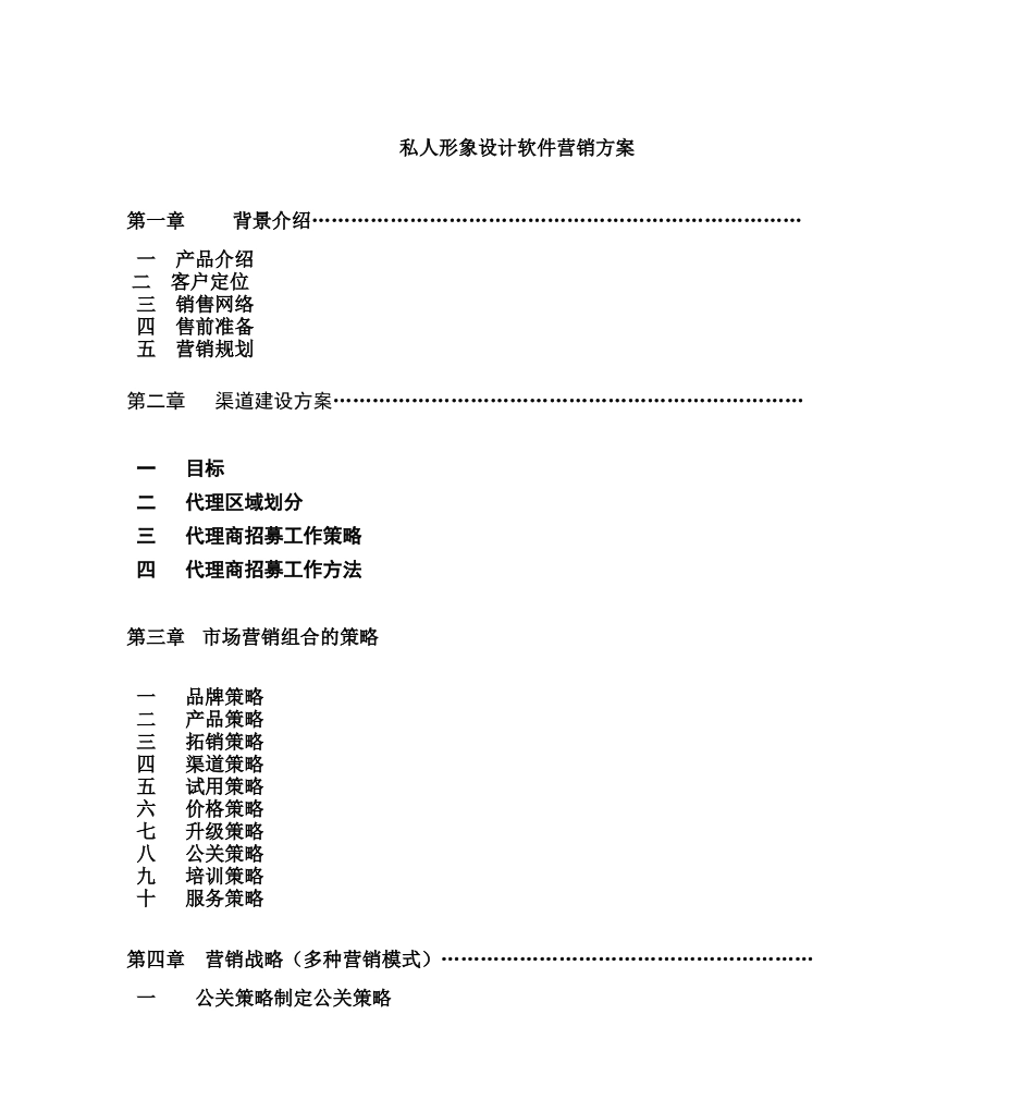 营销方案--私人形象设计软件营销方案_第1页