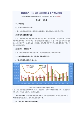 盛地地产 XXXX年五月绵阳房产市场分析