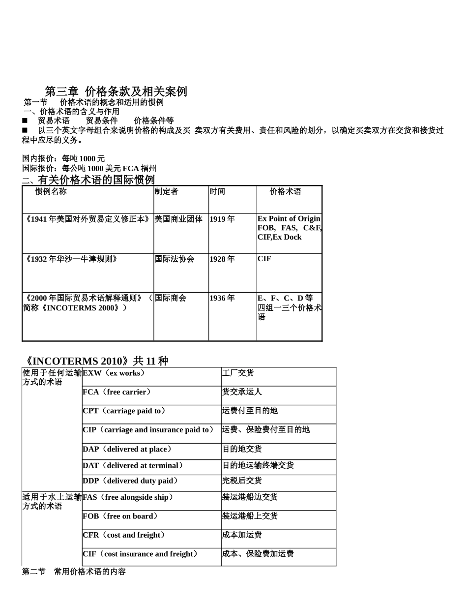 价格条款及其相关案例_第1页