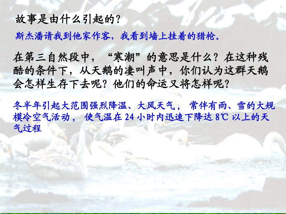 苏教版小学语文第八册《天鹅的故事》第二课时PPT_第2页