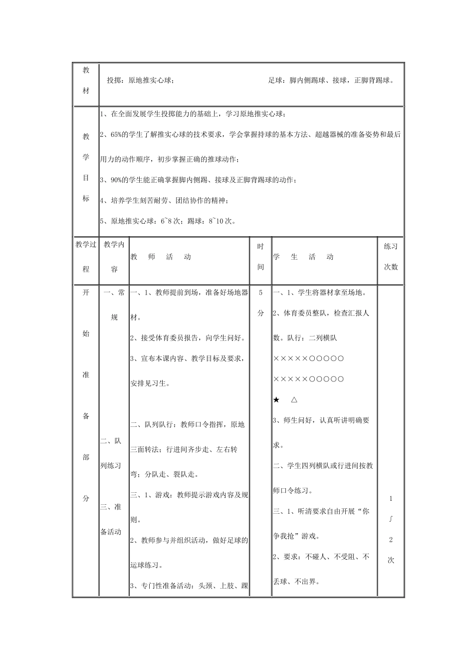 原地掷实心球教案_第1页