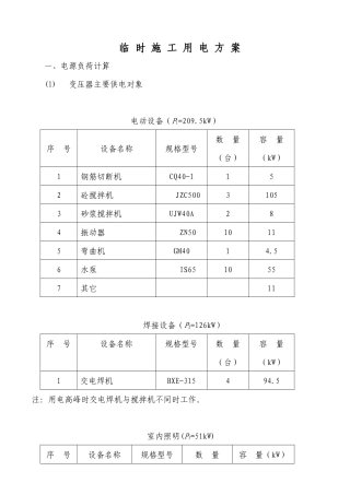 临时施工用电方案5234720554