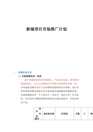 新城项目市场推广计划( 50页)