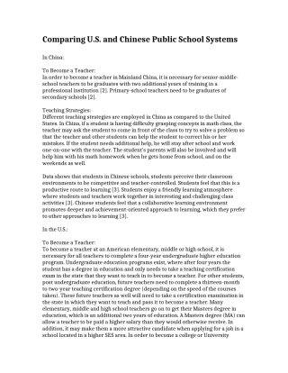 中美公立学校教育比较