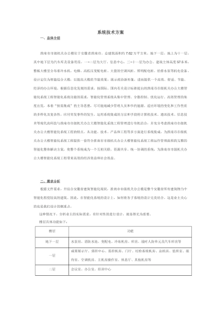智能建筑标准系统集成方案