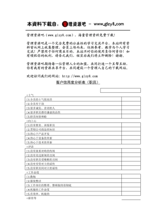 客户信用度分析表（职员）