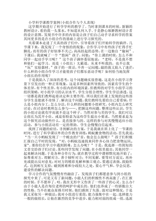 小学科学课教学案例(小组合作与个人表现)
