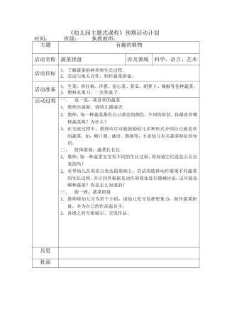 科学：蔬菜拼盘