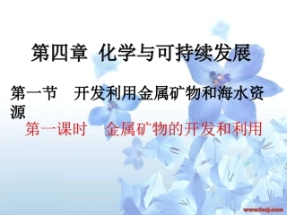 第四章第一节开发利用金属矿物和海水资源(第一课时)上课课件