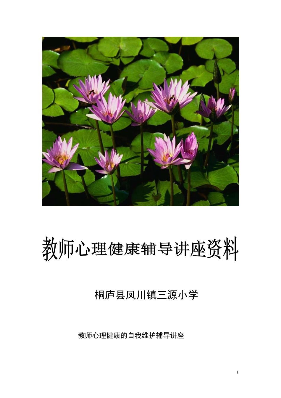 教师心理健康辅导讲座资料_第1页