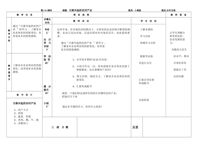 四年级家乡日渐兴起的农村产业_第1页