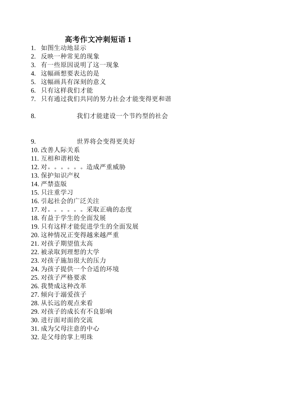 高考作文冲刺短语one_第1页