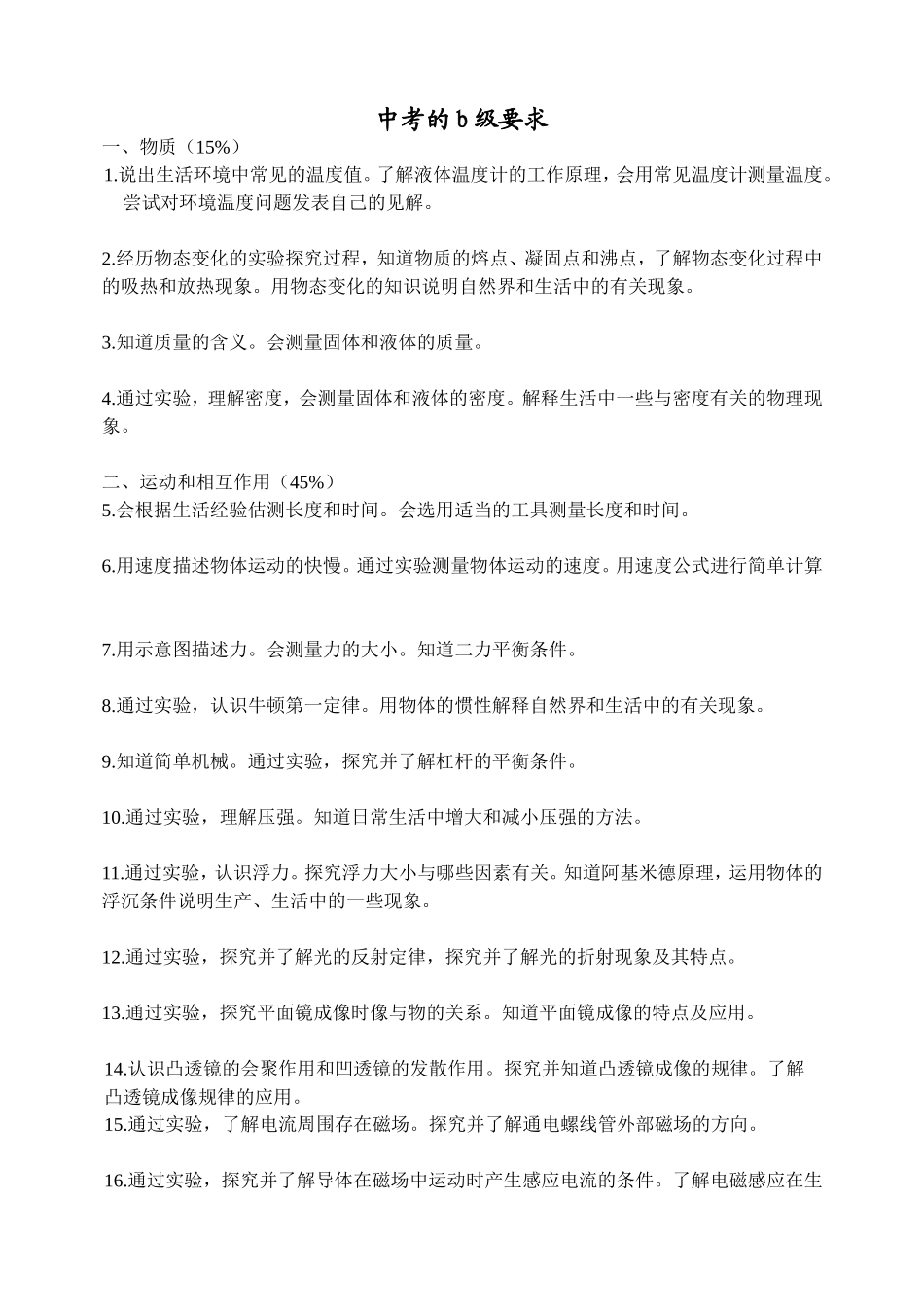 初中物理中考必须落实知识_第1页