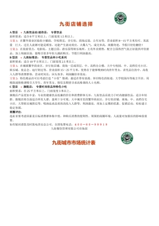九街店面选址参考