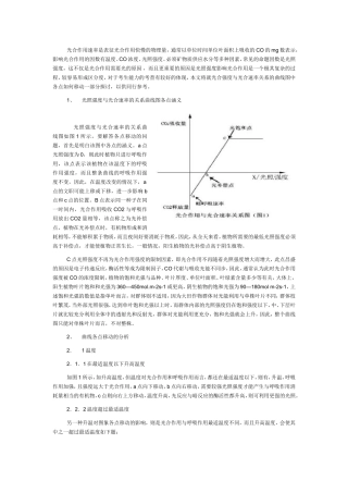 光照强度与光合作用强度关系曲线图中各点移动初探