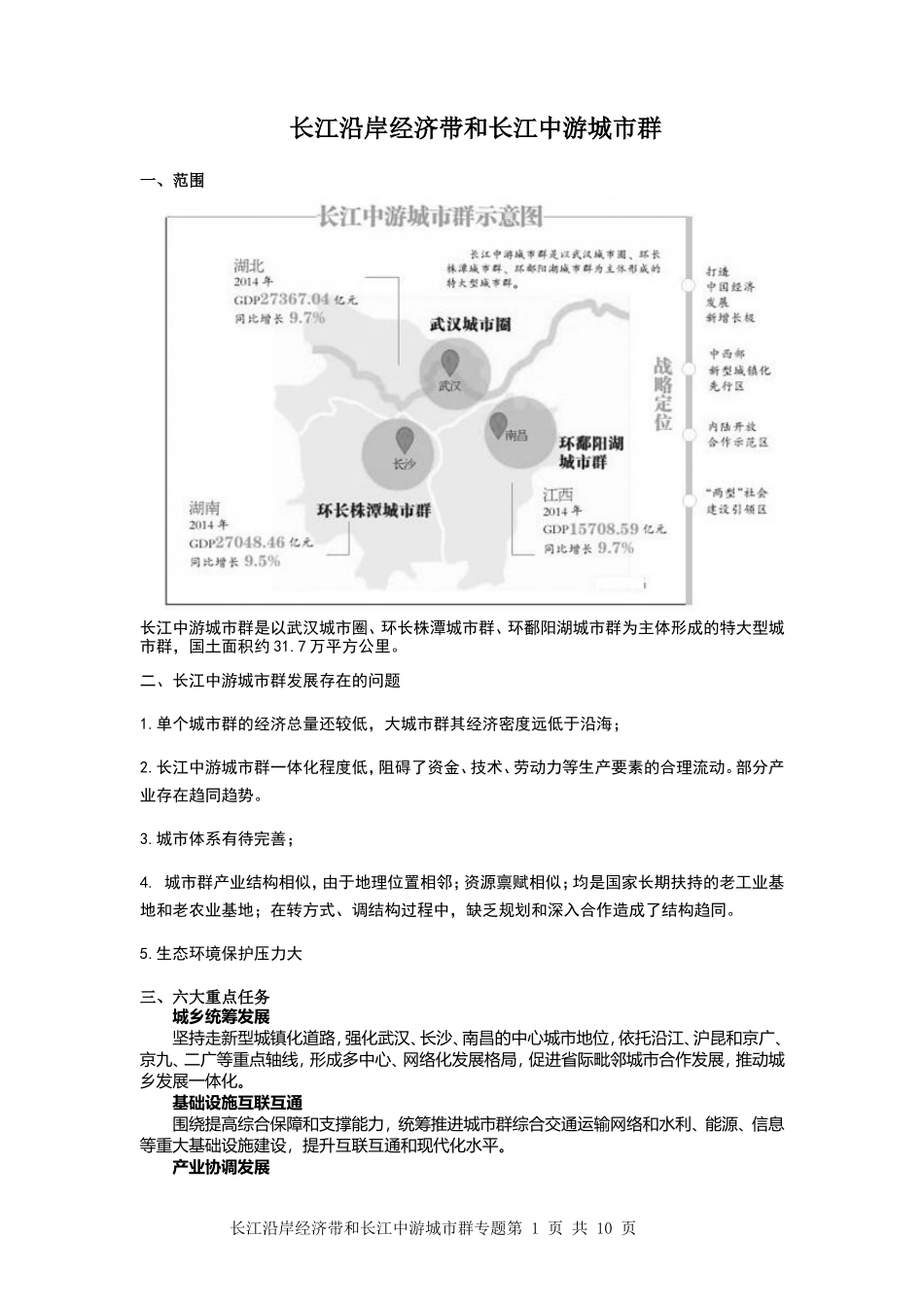 长江沿岸经济带和长江中游城市群_第1页