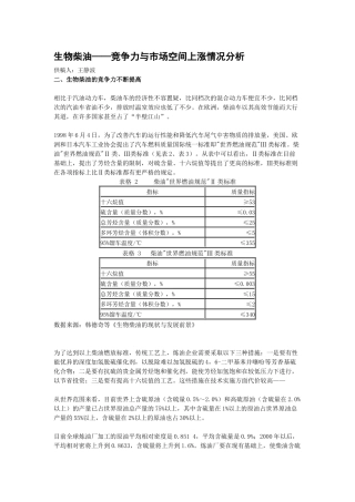 生物柴油——竞争力与市场空间上涨情况分析