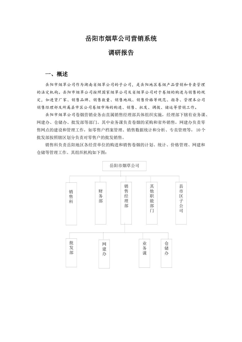 烟草公司营销系统调研报告_第1页