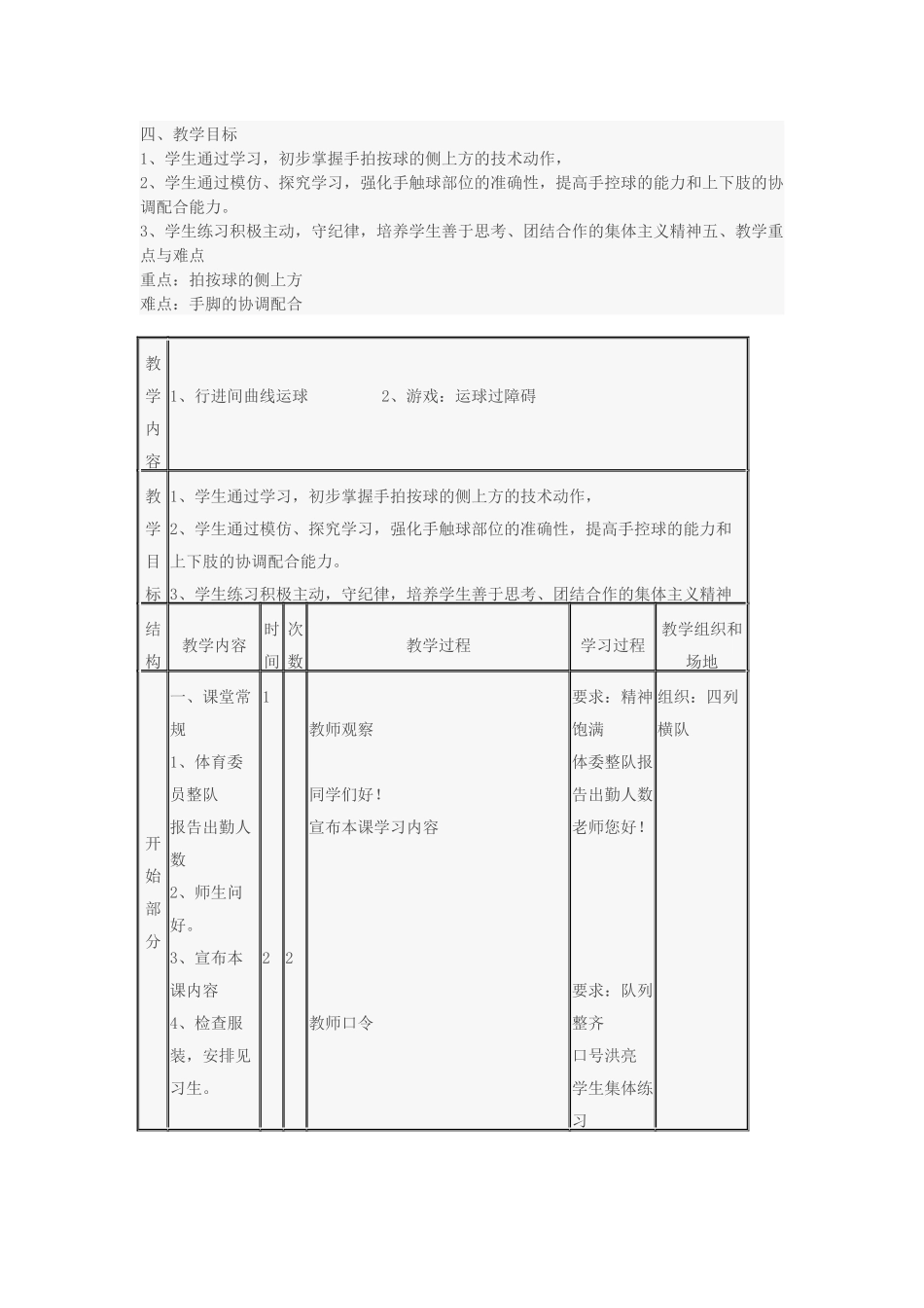 小学五年级体育蓝球运球_第2页