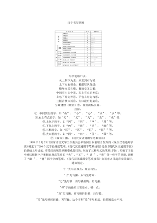 汉字书写笔顺