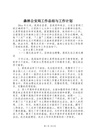 森林公安局工作总结与工作计划