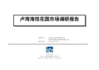 卢湾区住宅区市场调研报告