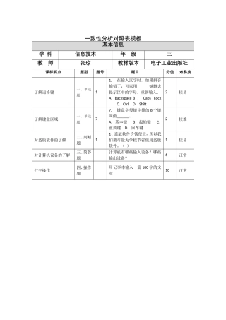 一致性分析对照表张琼