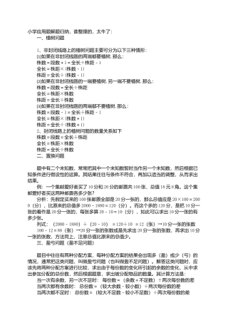 小学数学难题公式