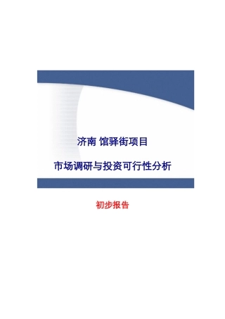 济南项目市场调研及投资分析