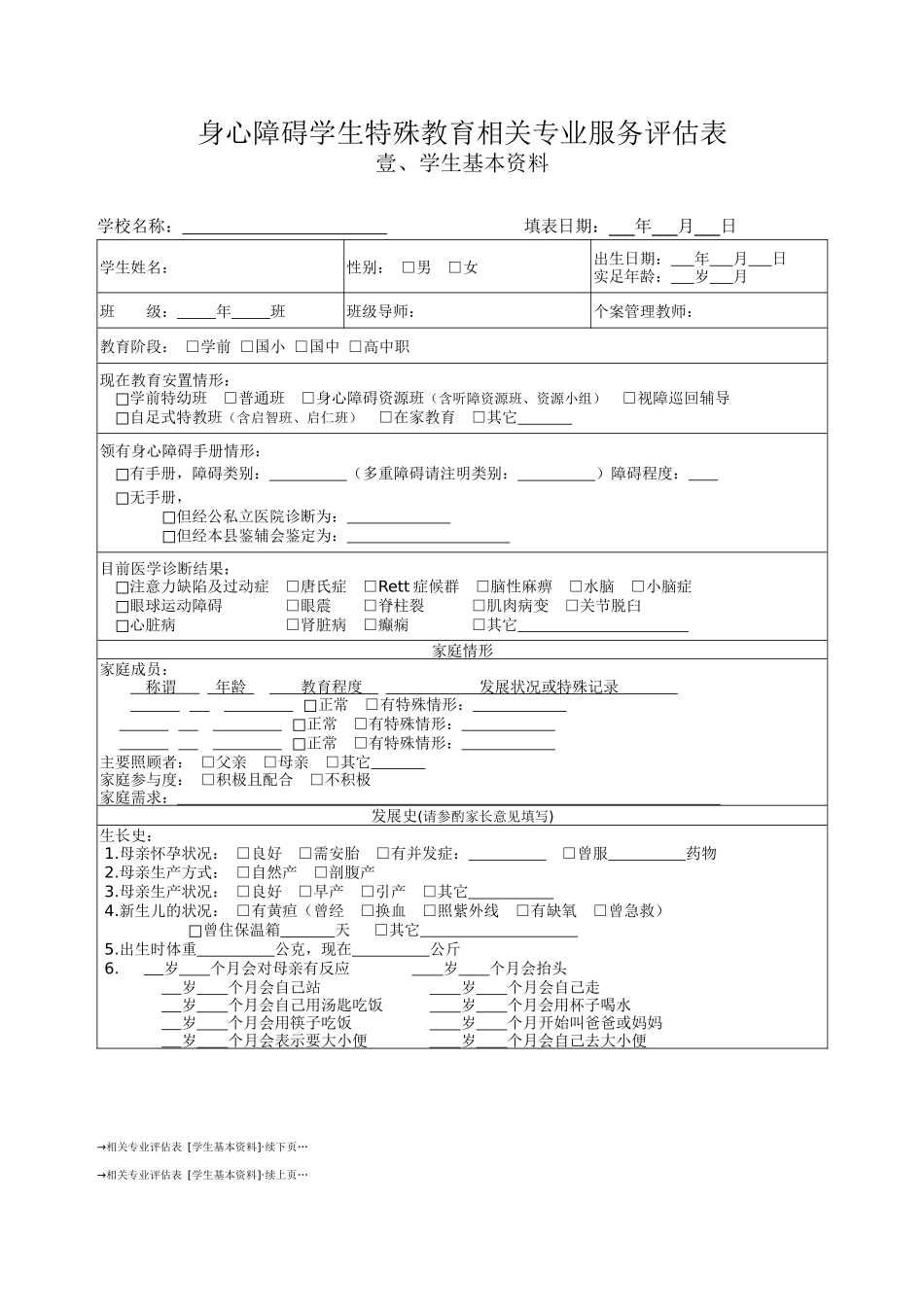 身心障碍学生特殊教育相关专业服务评估表（34页）_第2页
